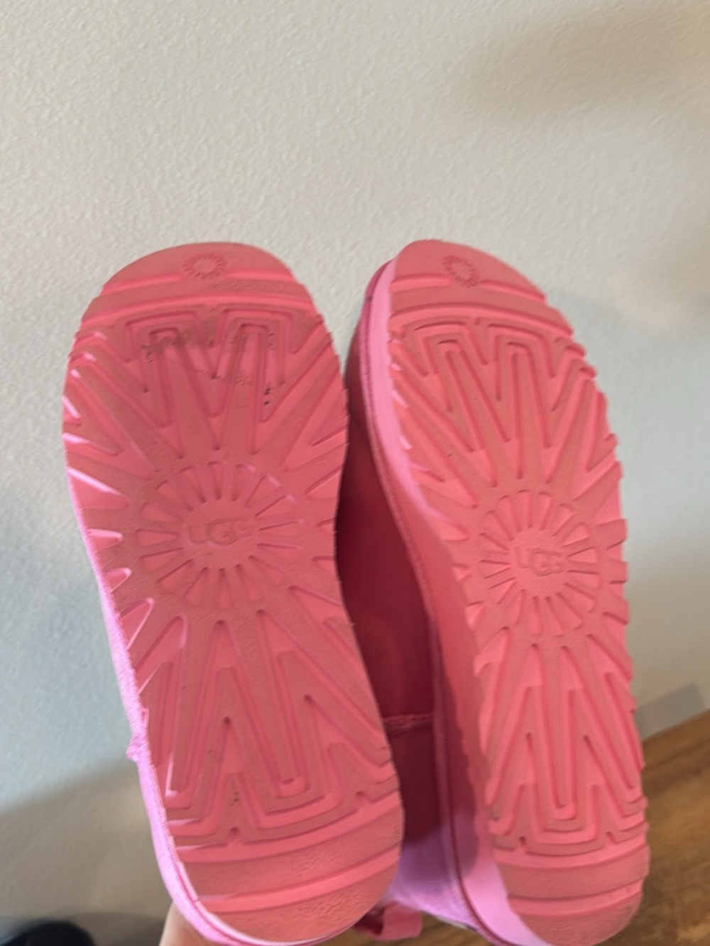 UGG Mini Boots in Pink Suede with Plush Shearling - Picture 4 of 4